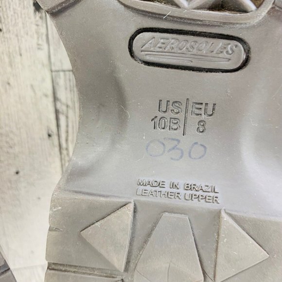 Aerosoles Mule Loafer Size 10 Brown Leather Retro Slip On Shoe Square Toe Chunky - Picture 9 of 13